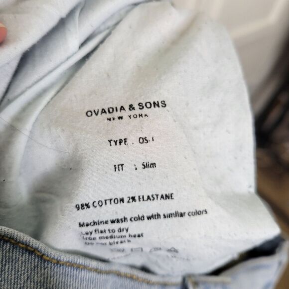 Ovadia & Son's Men's Size 30 OS-1 Slim Fit Light Wash Blue Denim 5 Pocket Jeans - Picture 2 of 7